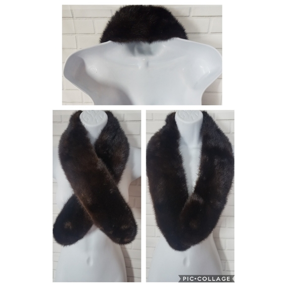 Vintage Fox Fur Brown Stole Shawl - Picture 1 of 10